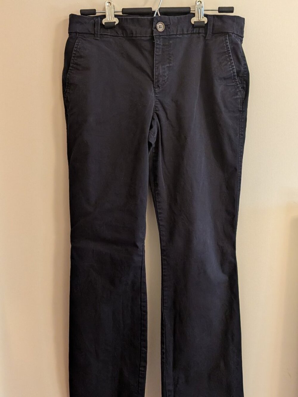 Old Navy Cotton-Blend Boot Cut Khakis, Black, Size 10